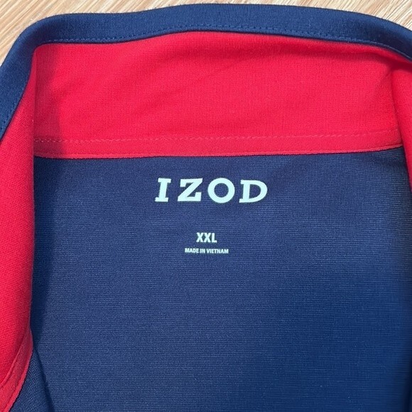 Men IZOD Advantage Performance Track Full Zip Jacket size XXL Navy Blue B39 - Picture 3 of 7